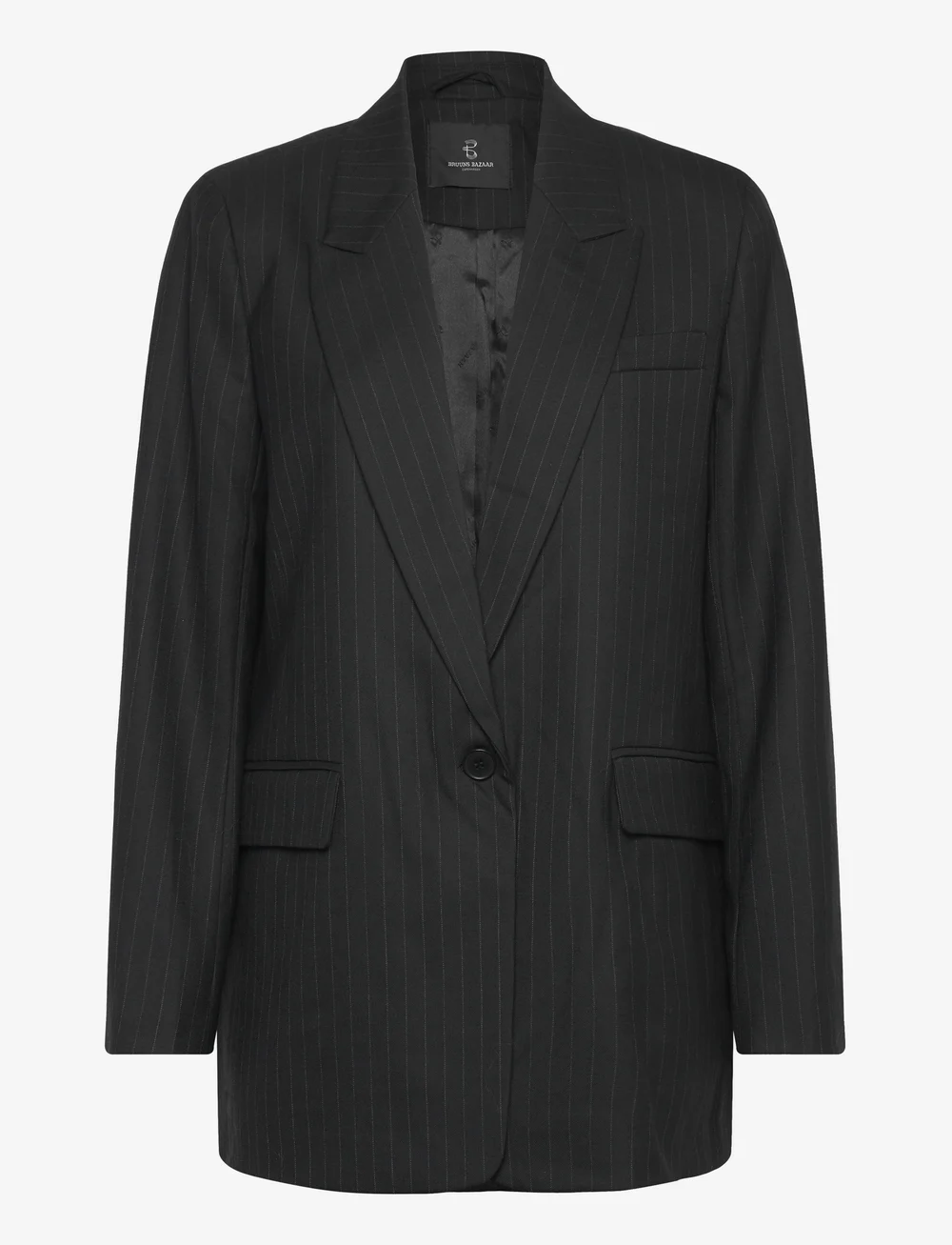 Bruuns Bazaar - BillBBFrida blazer - enkeltradede blazere - black pinstripe - 1