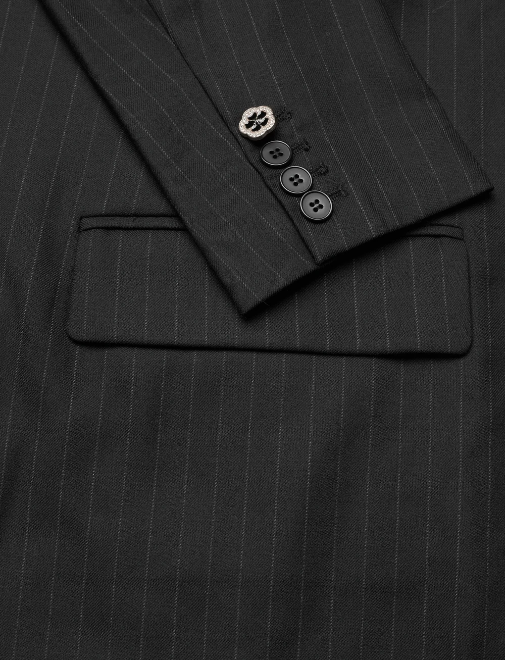Bruuns Bazaar - BillBBFrida blazer - enkeltradede blazere - black pinstripe - 4