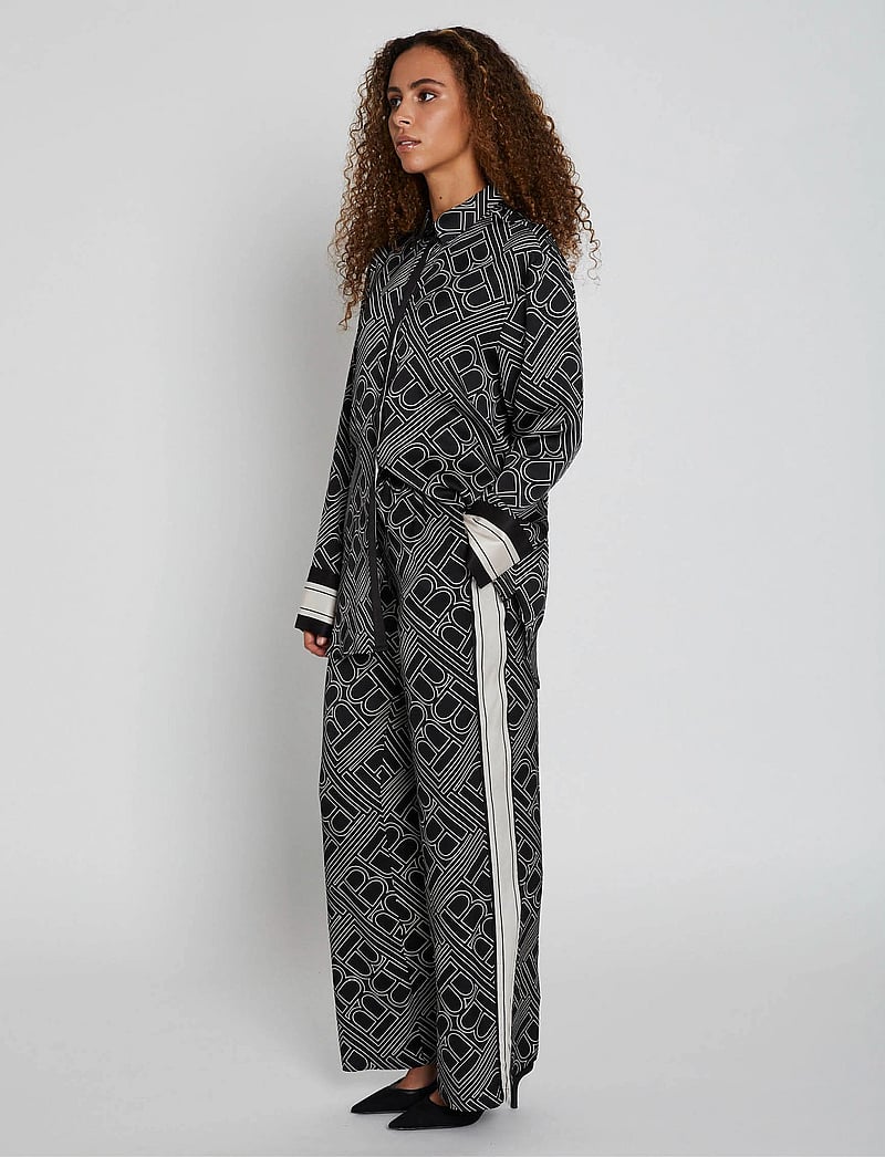 Bruuns Bazaar - FloretBBRina pants - sirge säärega püksid - dark logo print - 5