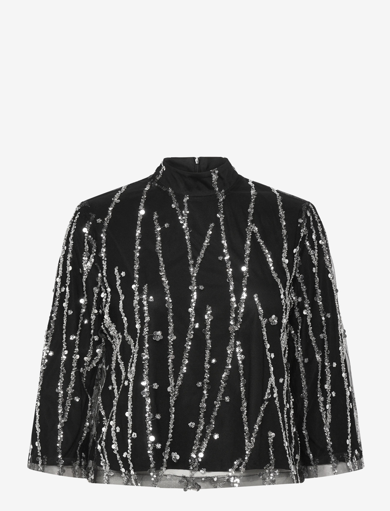 Bruuns Bazaar - DaffiBBIgnaras blouse - langärmlige blusen - black w silver - 0