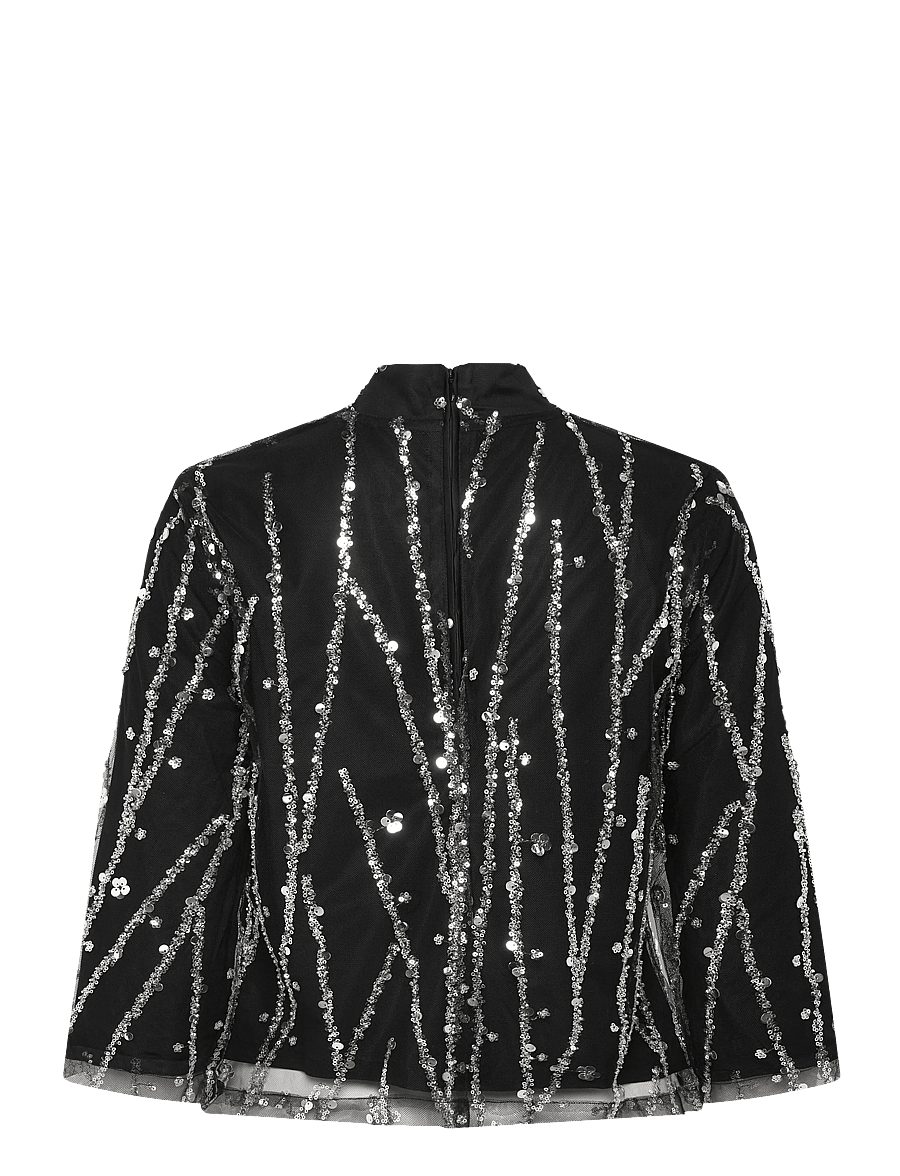 Bruuns Bazaar - DaffiBBIgnaras blouse - langærmede bluser - black w silver - 1
