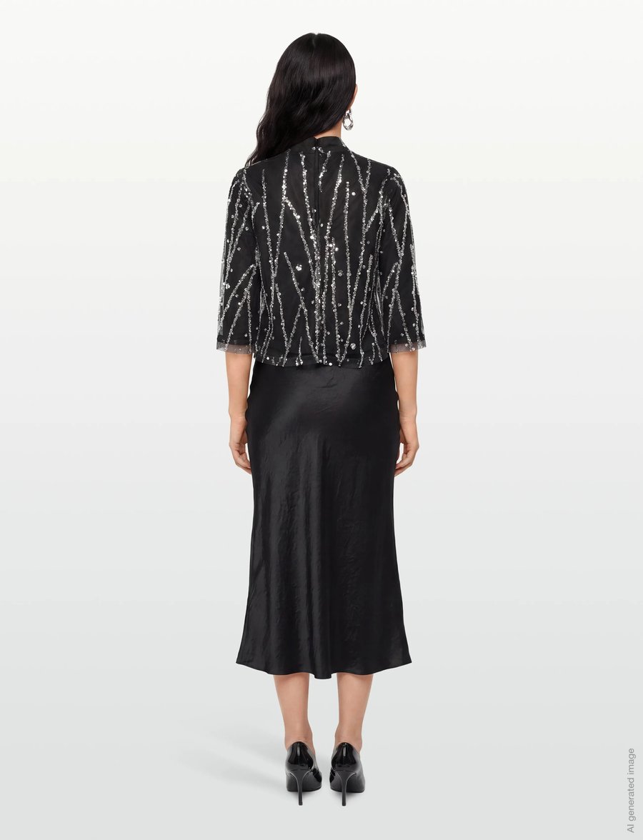 Bruuns Bazaar - DaffiBBIgnaras blouse - langärmelige blusen - black w silver - 4