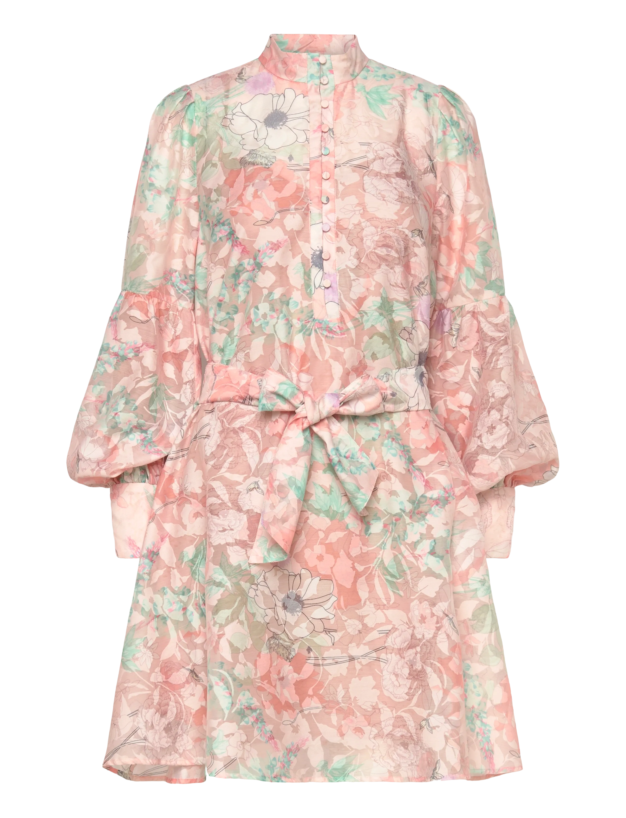 Bruuns Bazaar TriteliaBBQunelle dress - Midi Dresses - PEACH FLOWER PRINT / pink/rose