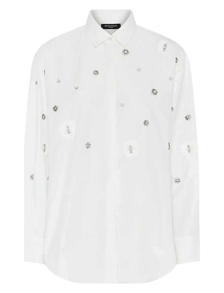 Bruuns Bazaar - ChrisoulaBBBeia shirt - langärmelige blusen - snow white - 1