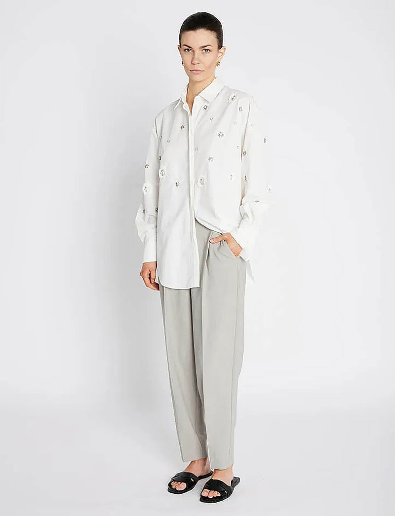 Bruuns Bazaar - ChrisoulaBBBeia shirt - långärmade blusar - snow white - 4