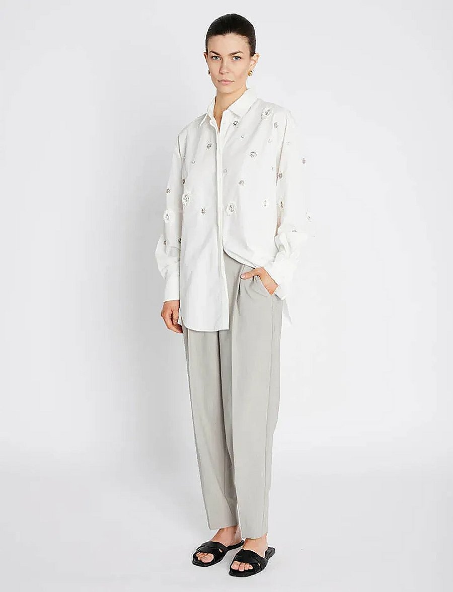 Bruuns Bazaar - ChrisoulaBBBeia shirt - langärmelige blusen - snow white - 0