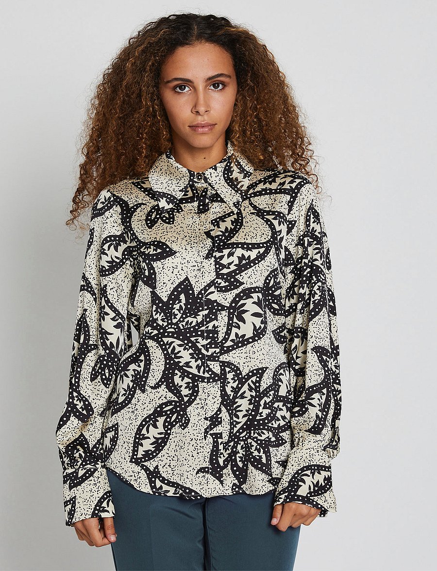 Bruuns Bazaar - FloretBBElas shirt - pikkade varrukatega särgid - sand print - 0