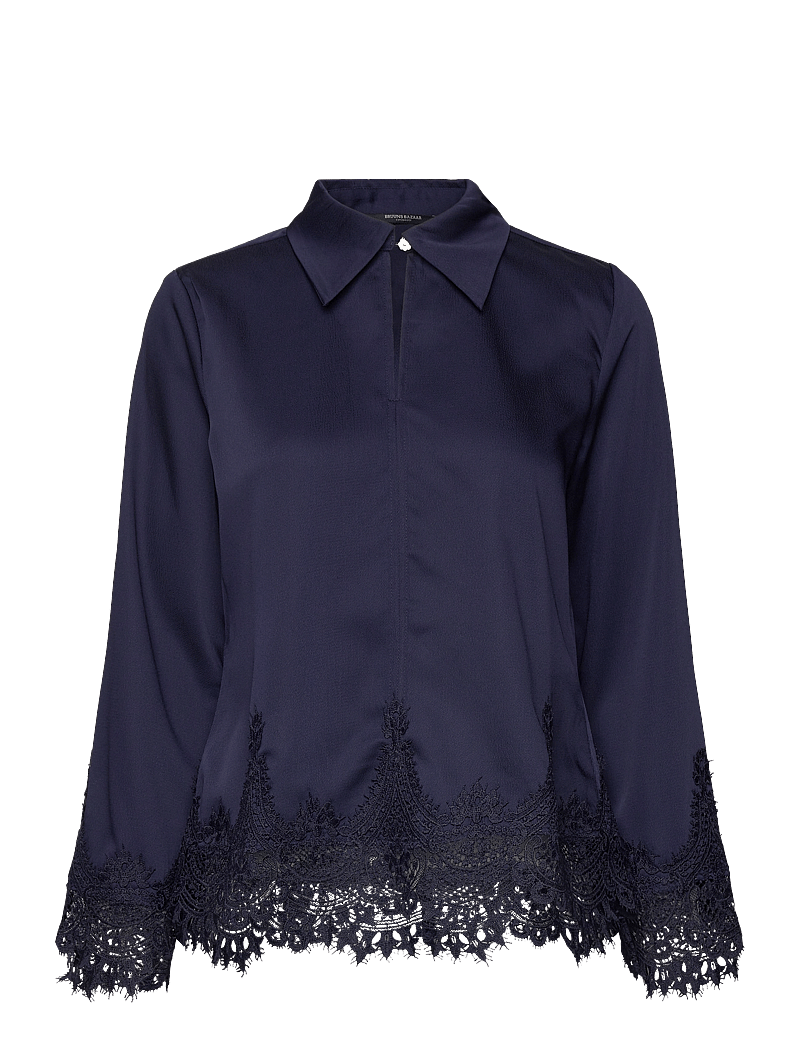 Bruuns Bazaar - CedarsBBElaina blouse - långärmade blusar - navy - 0