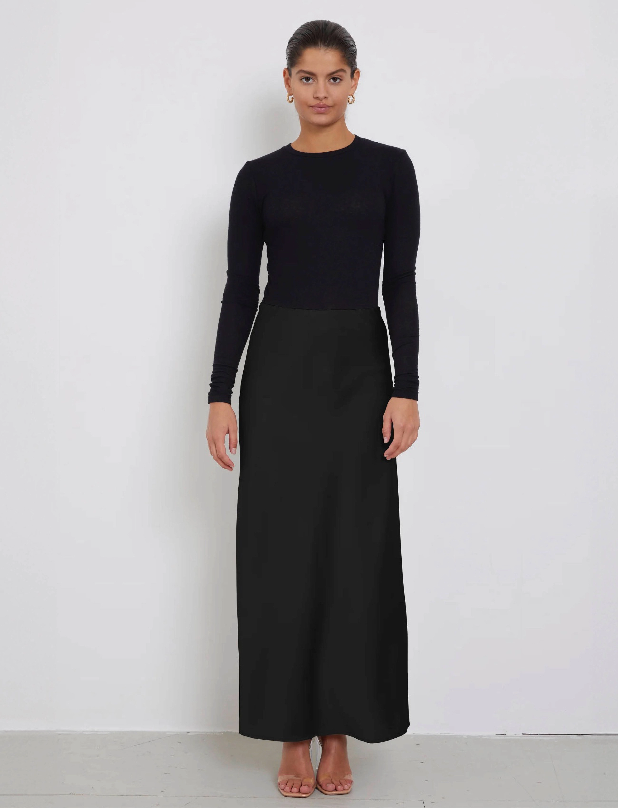 Bruuns Bazaar AcaciaBBJoanelle skirt - Maxi nederdele - BLACK / black