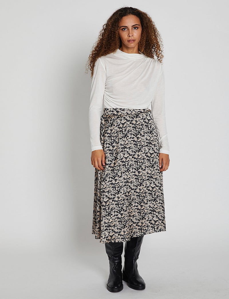 Bruuns Bazaar - FloretBBAmattas skirt - midi nederdele - sand black - 0