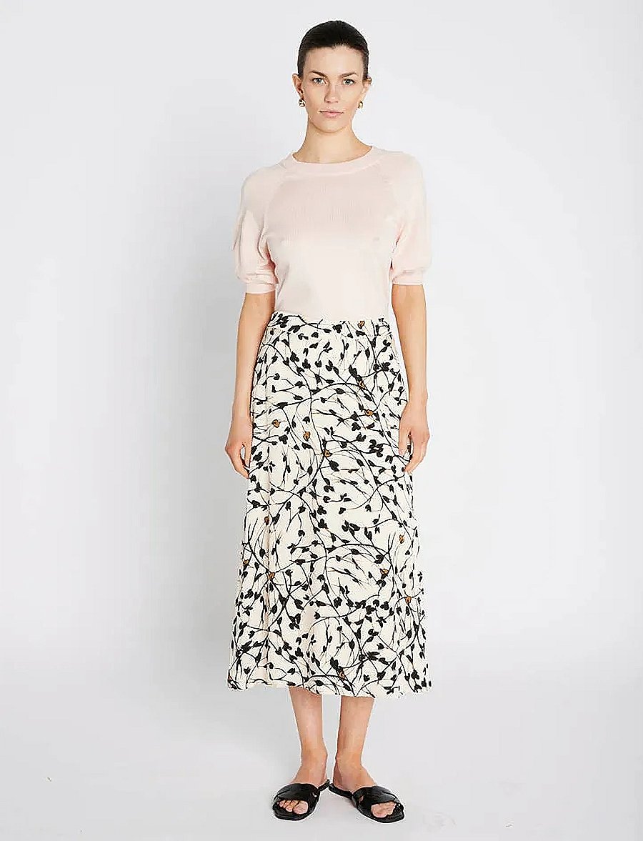 Bruuns Bazaar - FloretBBAmattas skirt - midihameet - white cream aop - 0