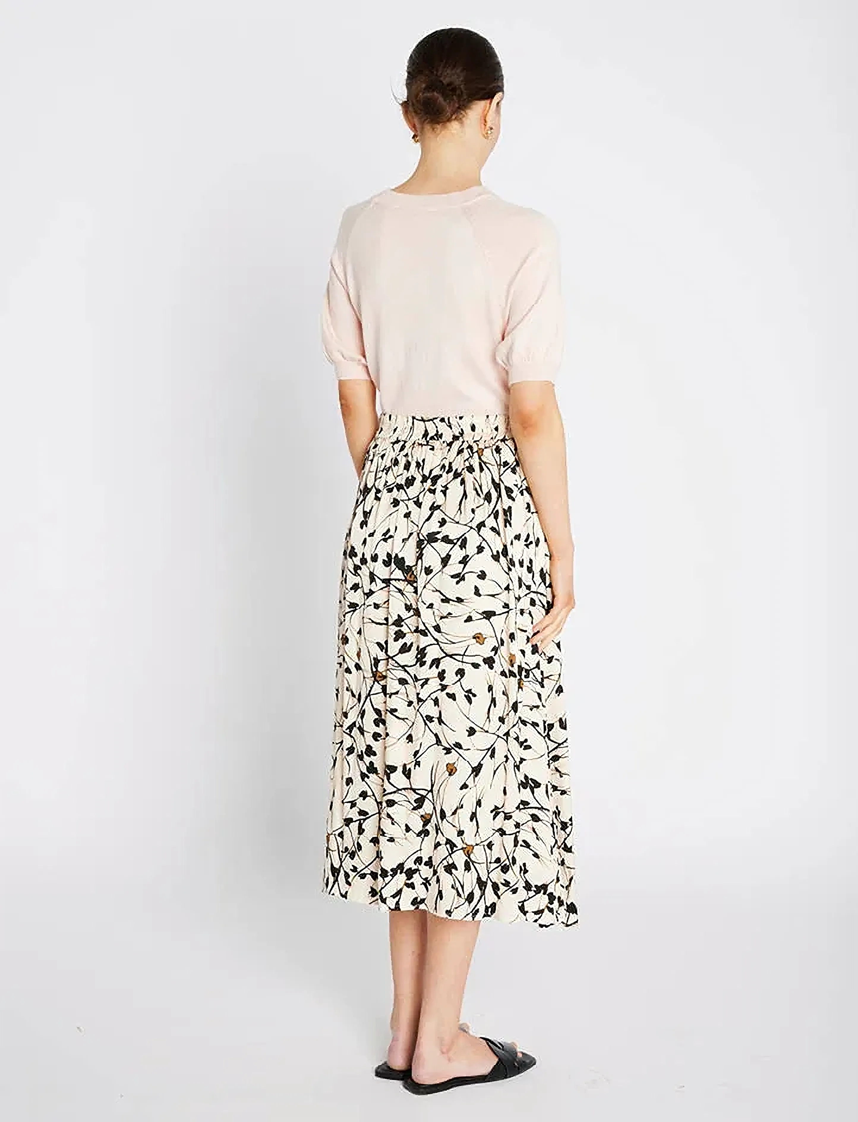 Bruuns Bazaar - FloretBBAmattas skirt - midi skirts - white cream aop - 3