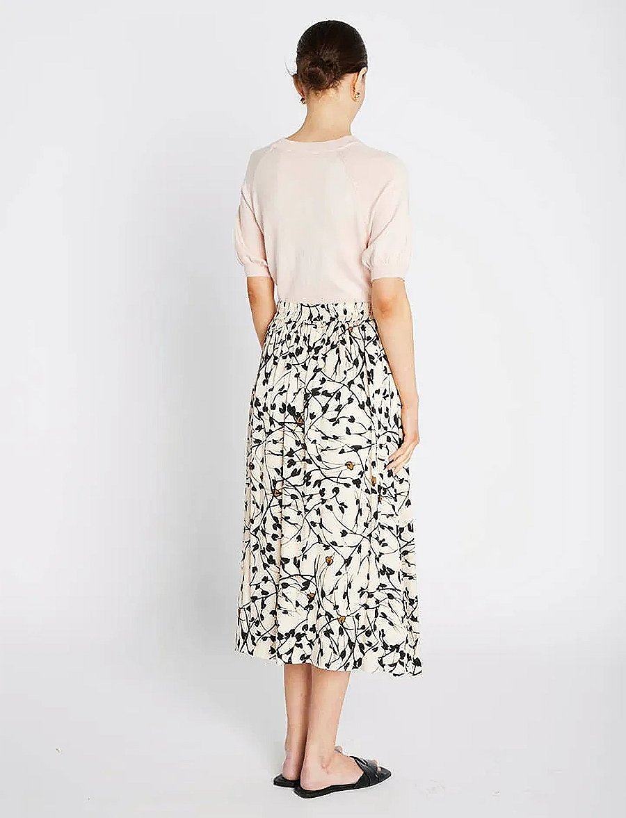 Bruuns Bazaar - FloretBBAmattas skirt - midihameet - white cream aop - 3