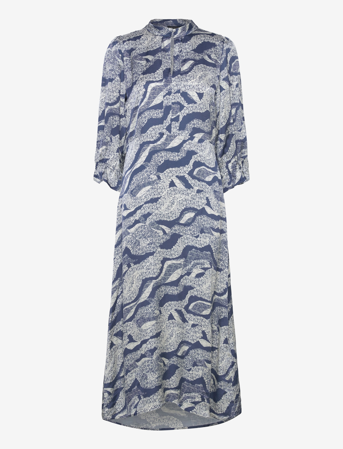 Bruuns Bazaar - FloretBBClarenas dress - skjortklänningar - blue lace print - 1