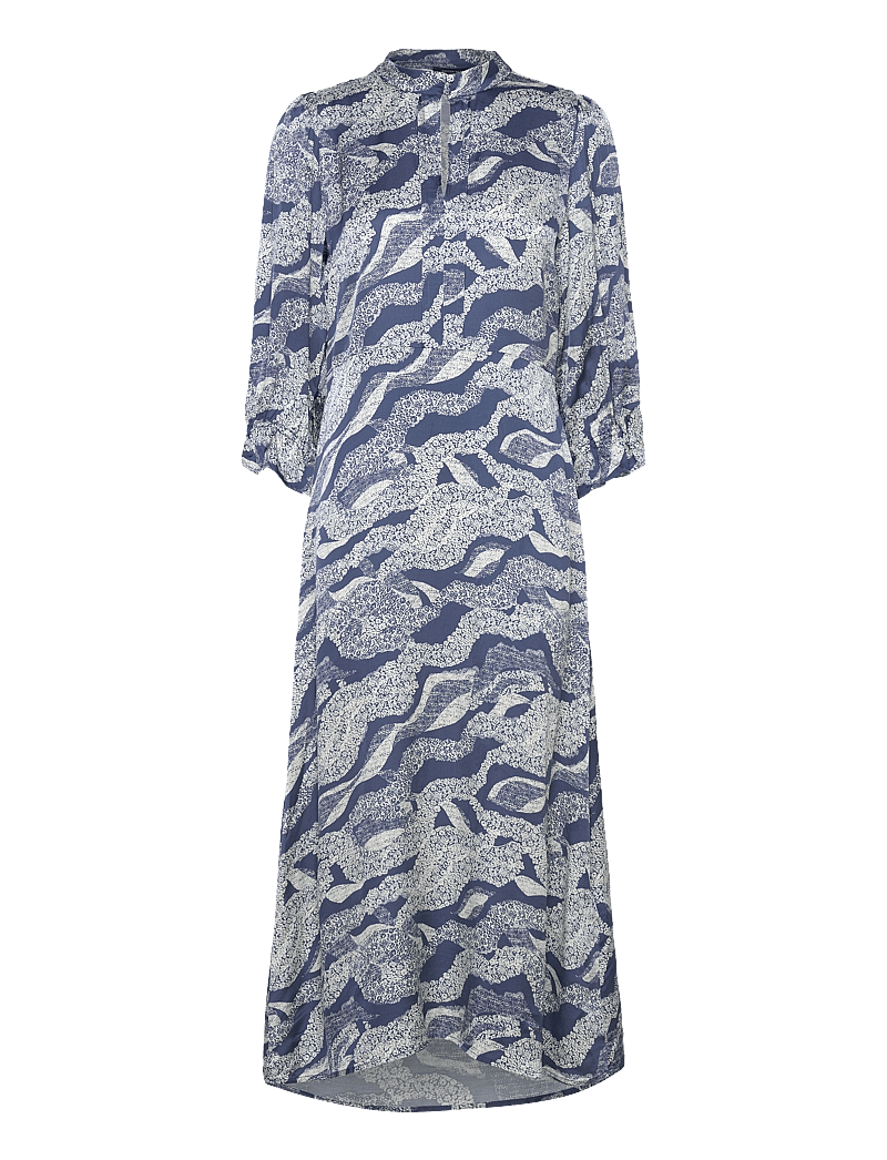 Bruuns Bazaar - FloretBBClarenas dress - skjortklänningar - blue lace print - 1