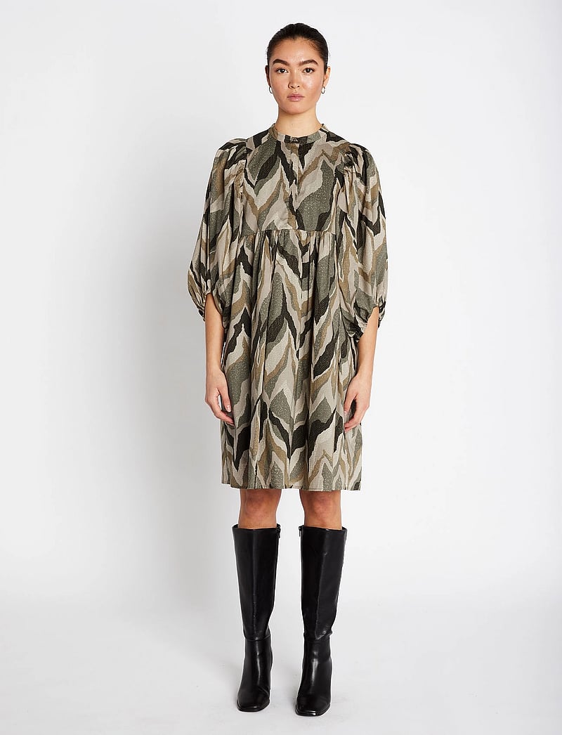 Bruuns Bazaar - AsterBBSarina dress - festklänningar - green print - 0