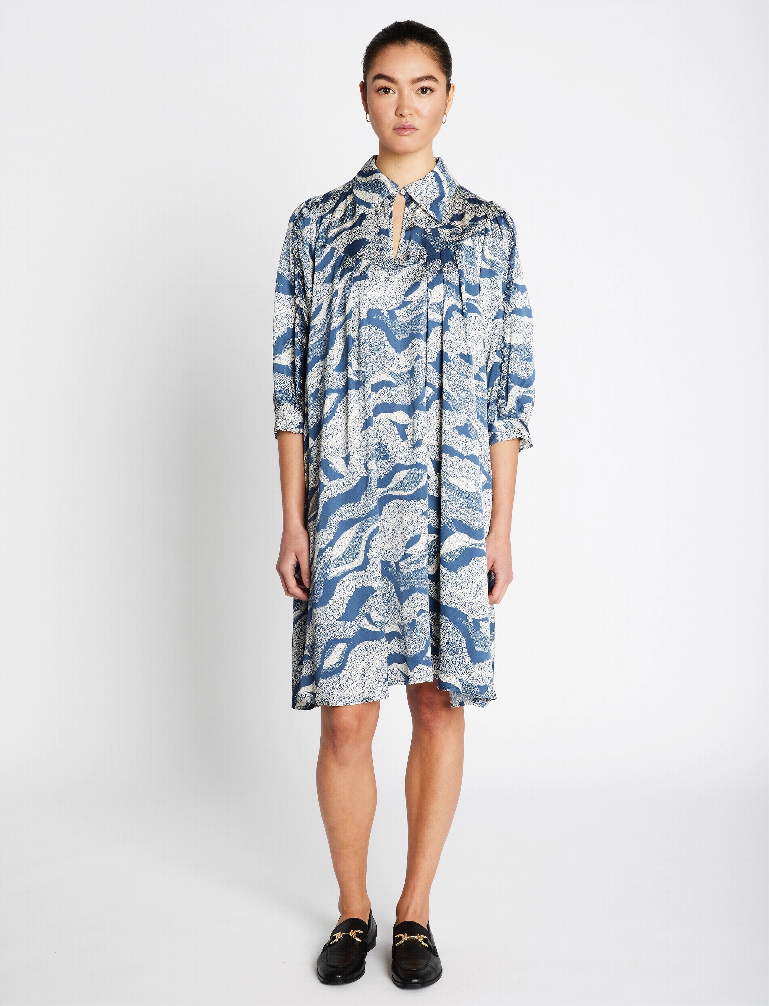 Bruuns Bazaar FloretBBTamia dress - Skjortekjoler - BLUE LACE PRINT / blue