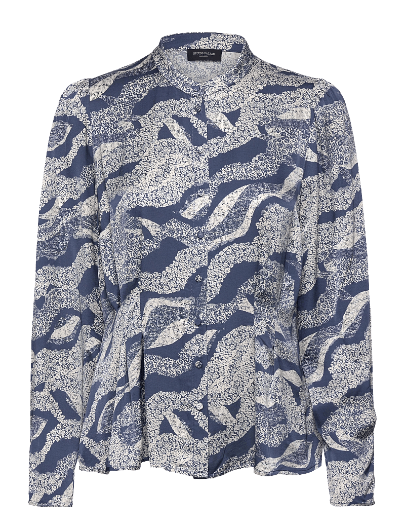 Bruuns Bazaar - FloretBBZeas shirt - pikkade varrukatega pluusid - blue lace print - 1