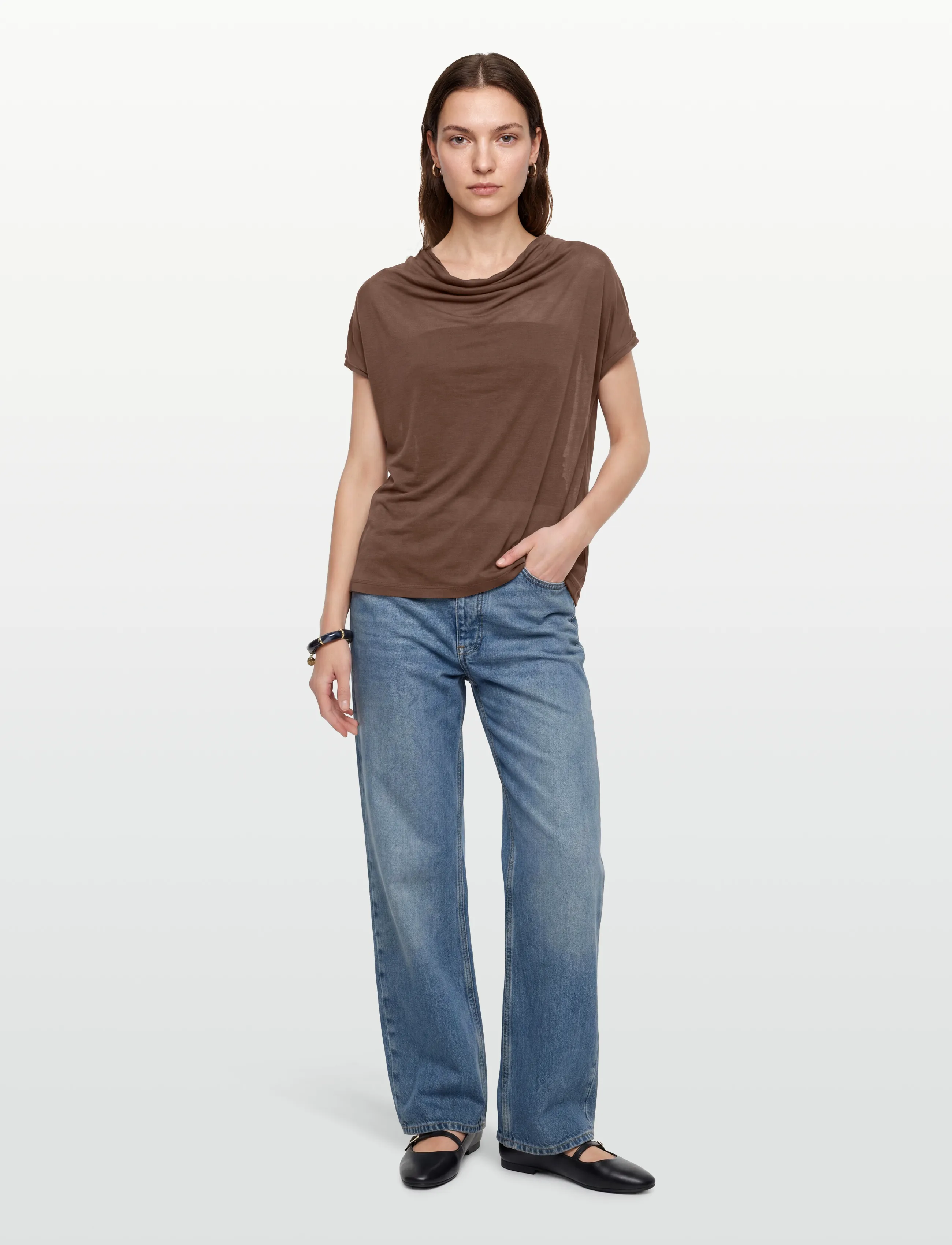 Bruuns Bazaar Katkabbginae Blouse, Kvinder, Vandfaldsbluse, Brun, Str: S