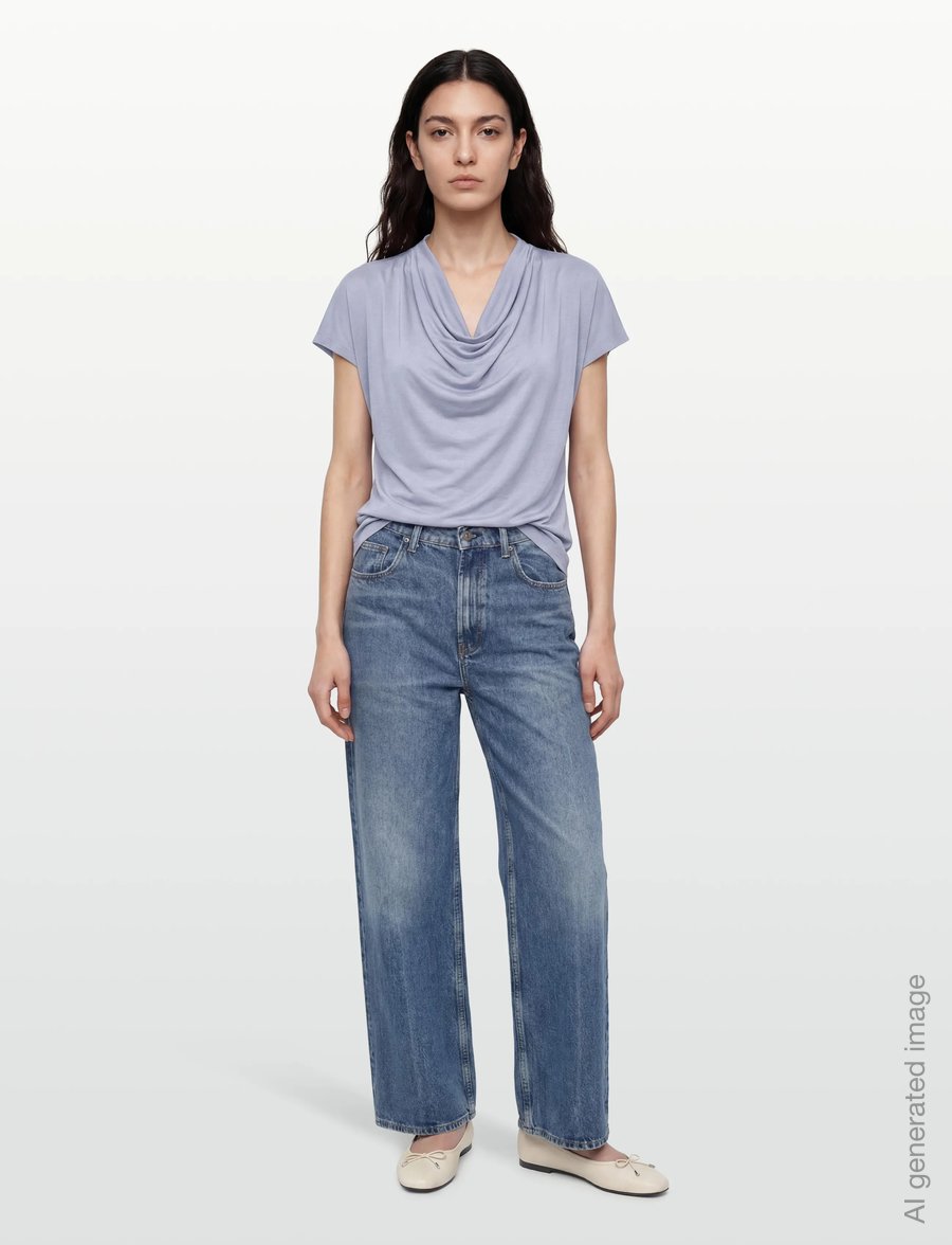 Bruuns Bazaar - KatkaBBGinae blouse - kortærmede bluser - eventide blue - 0
