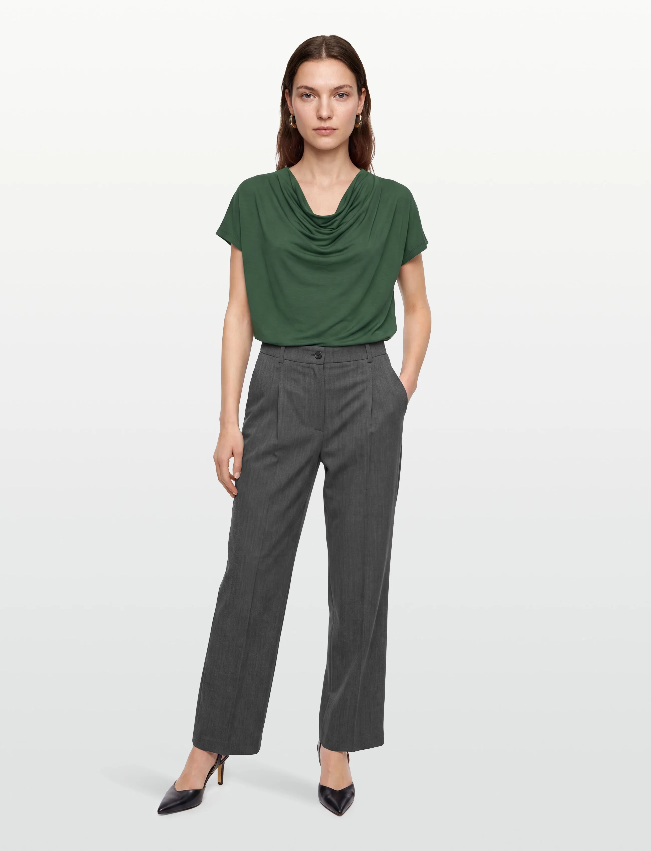 Bruuns Bazaar - KatkaBBGinae blouse - kortærmede bluser - forest - 0