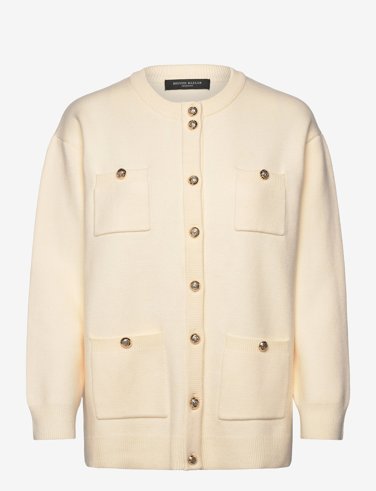 Bruuns Bazaar - SimonaBBCaili knit cardigan - koftor - snow white - 0