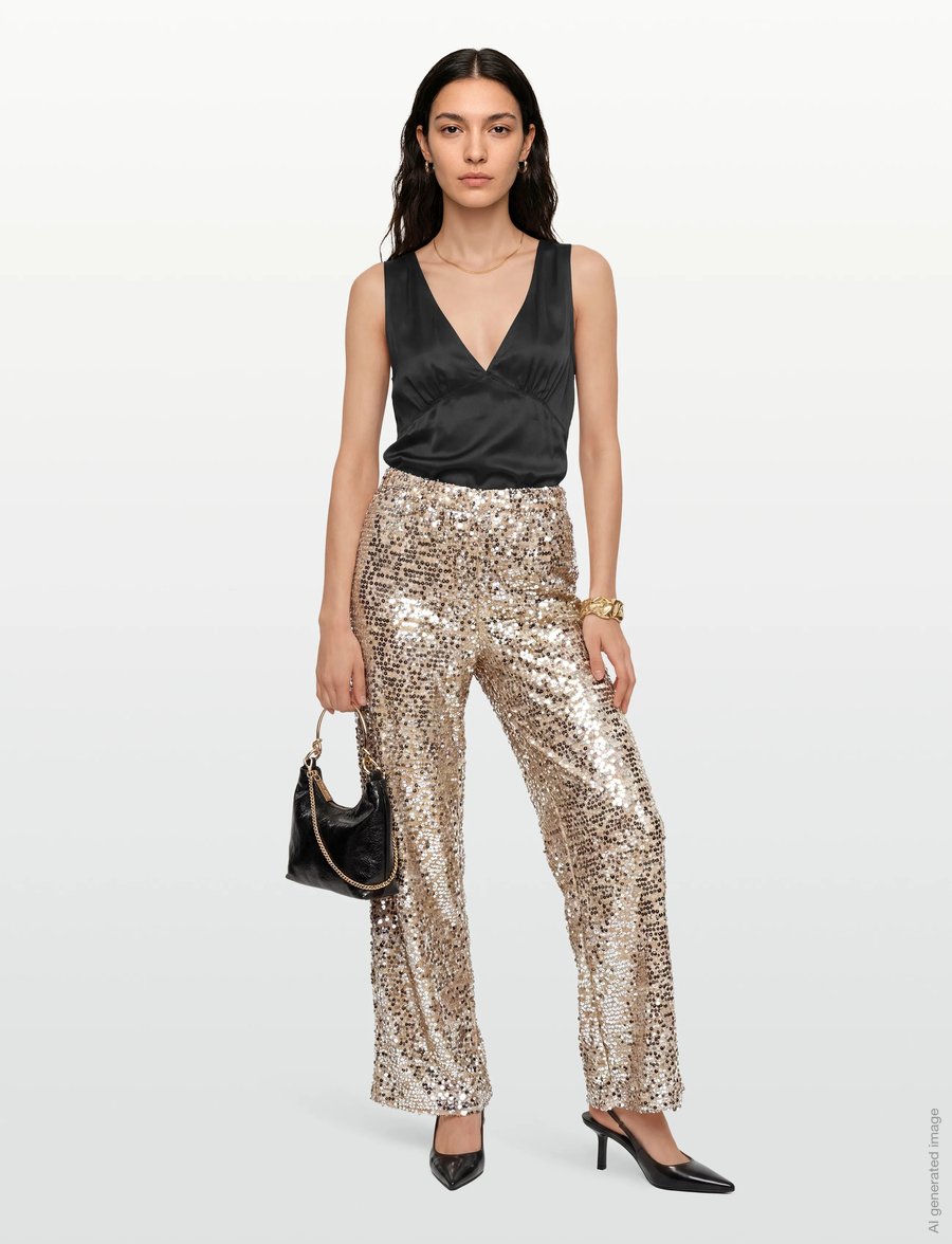 Bruuns Bazaar - FoliumBBBrinna pants - hosen mit weitem bein - silver - 0