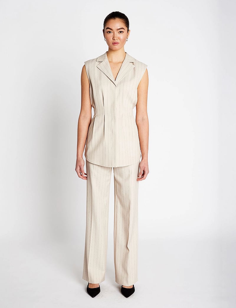 Bruuns Bazaar - ApricotBBEleza pants - formell - light grey stripes - 0