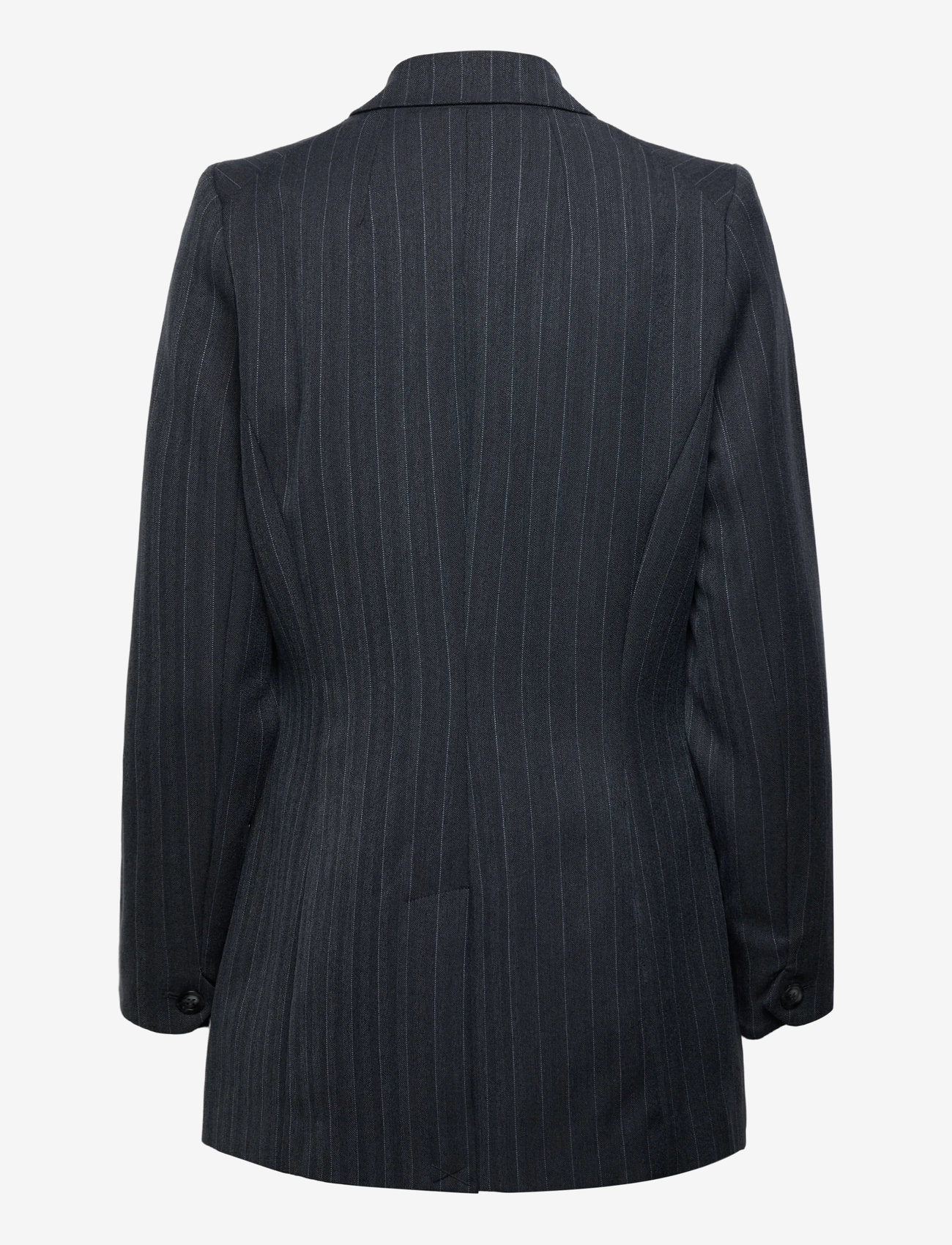 Bruuns Bazaar - ApricotBBLinda blazer - dobbeltradede blazere - herringbone blue pin stripe - 1