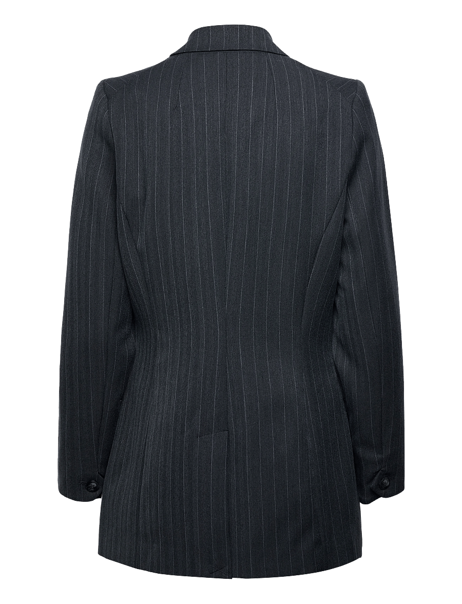 Bruuns Bazaar - ApricotBBLinda blazer - kahes joones nööpidega bleiserid - herringbone blue pin stripe - 1