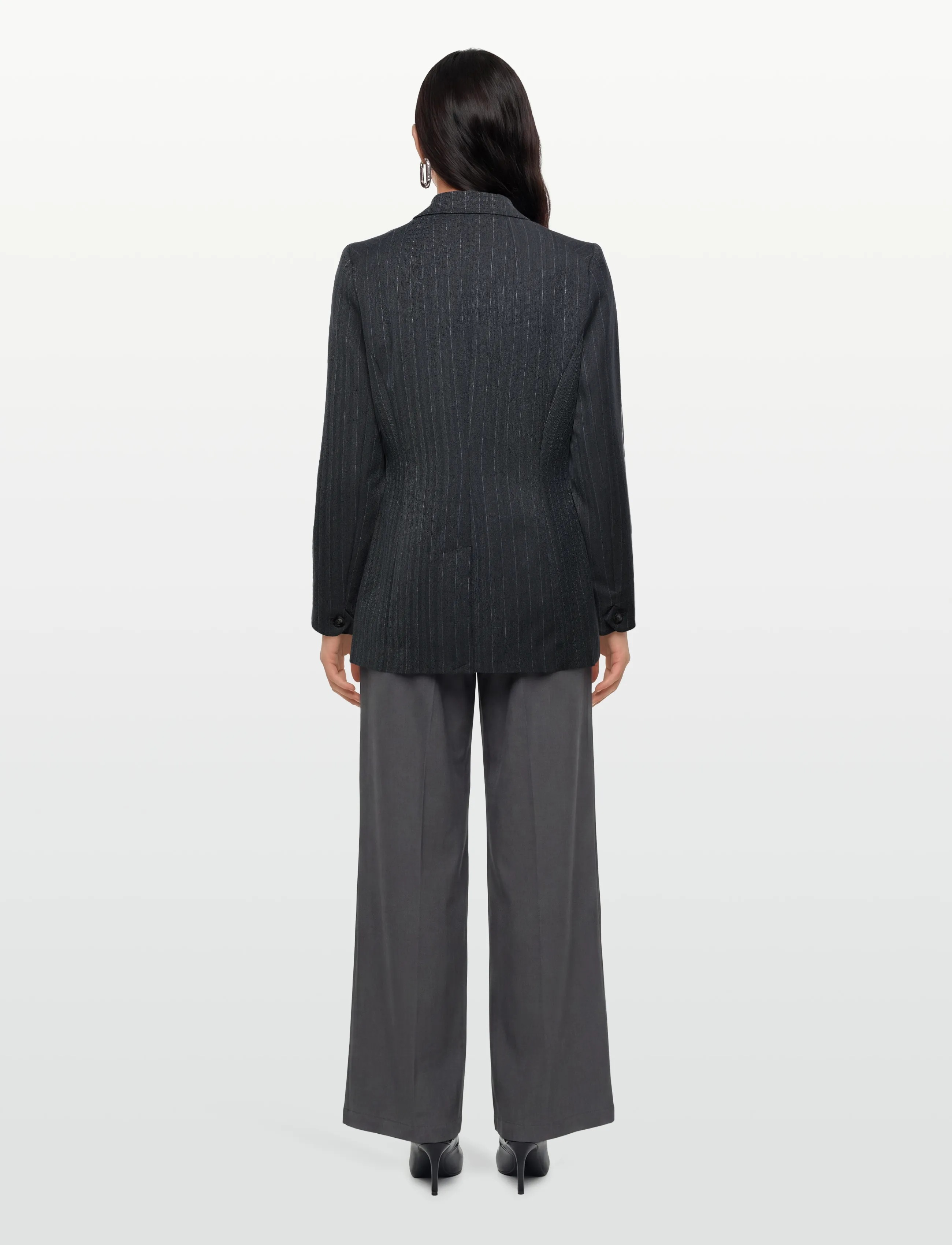 Bruuns Bazaar - ApricotBBLinda blazer - dubbelknäppta kavajer - herringbone blue pin stripe - 4