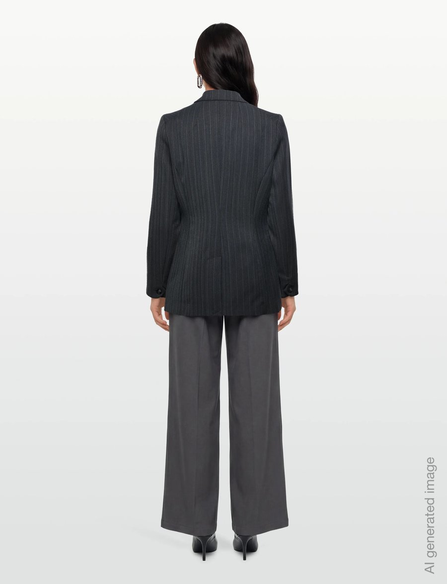 Bruuns Bazaar - ApricotBBLinda blazer - zweireihige blazer - herringbone blue pin stripe - 4