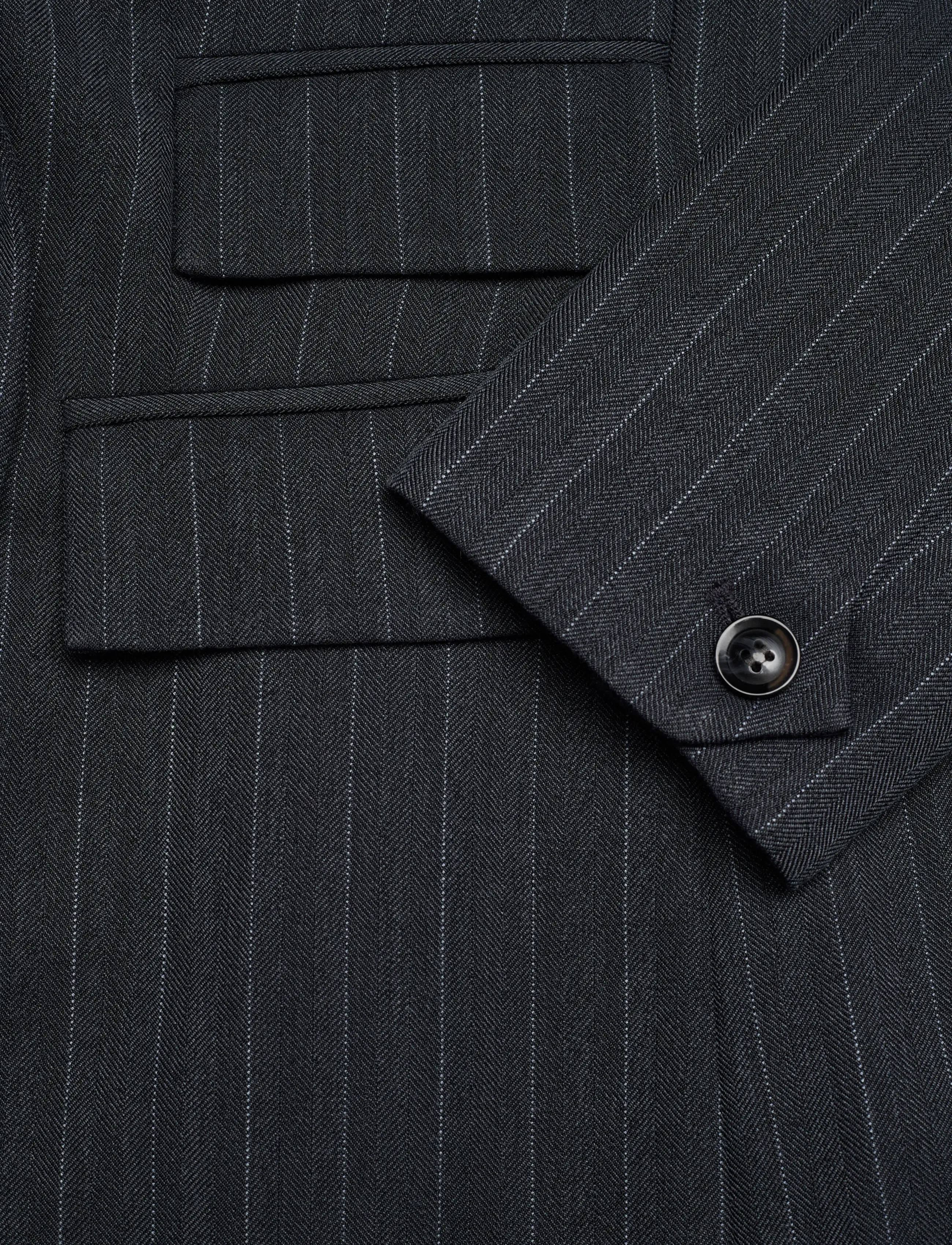 Bruuns Bazaar - ApricotBBLinda blazer - zweireihige blazer - herringbone blue pin stripe - 3