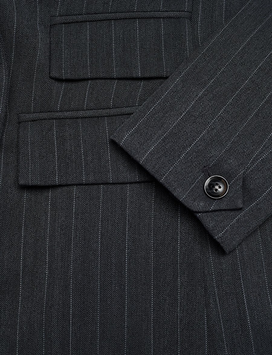 Bruuns Bazaar - ApricotBBLinda blazer - kahes joones nööpidega bleiserid - herringbone blue pin stripe - 3