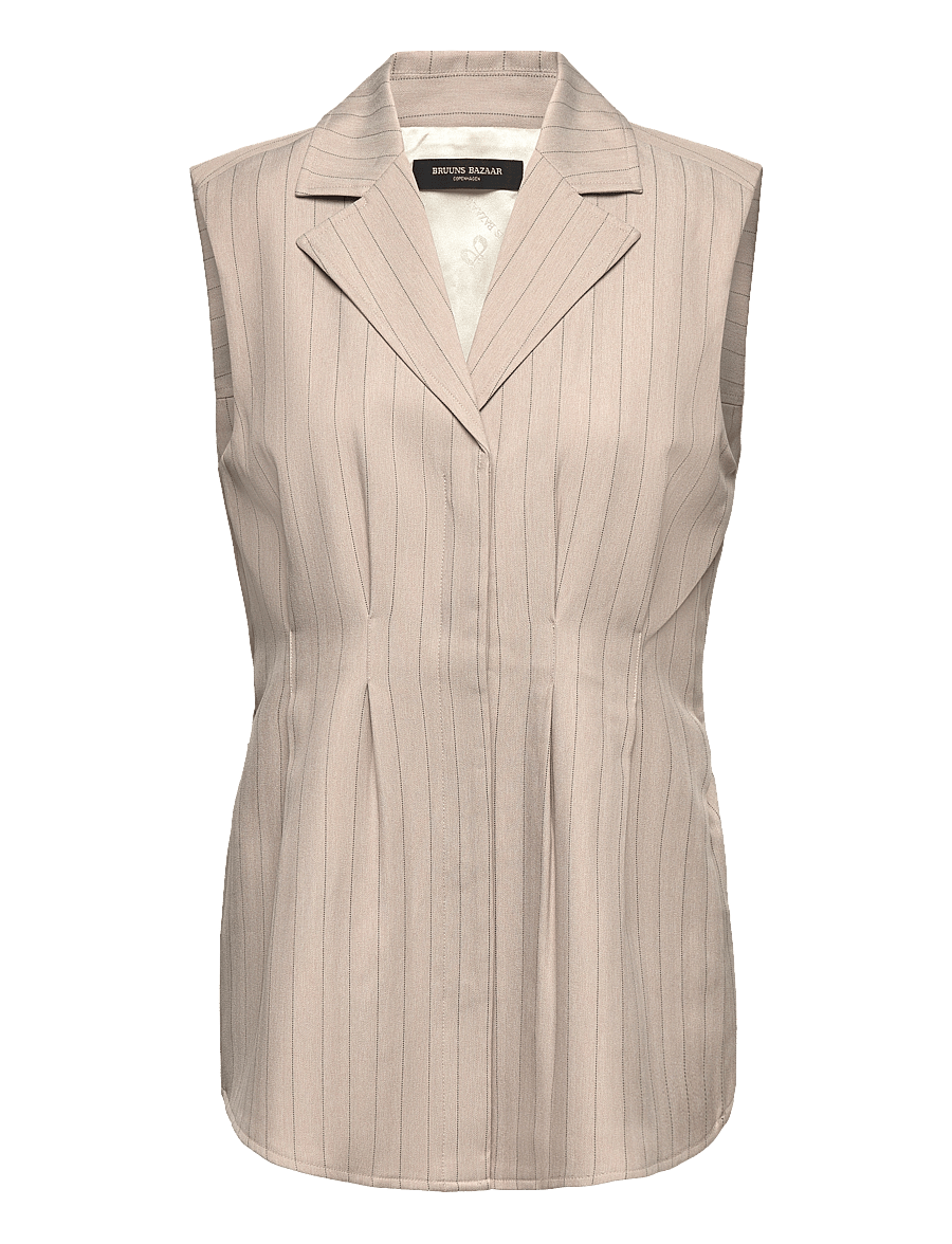Bruuns Bazaar - ApricotBBUrwa waistcoat - light grey stripes - 1
