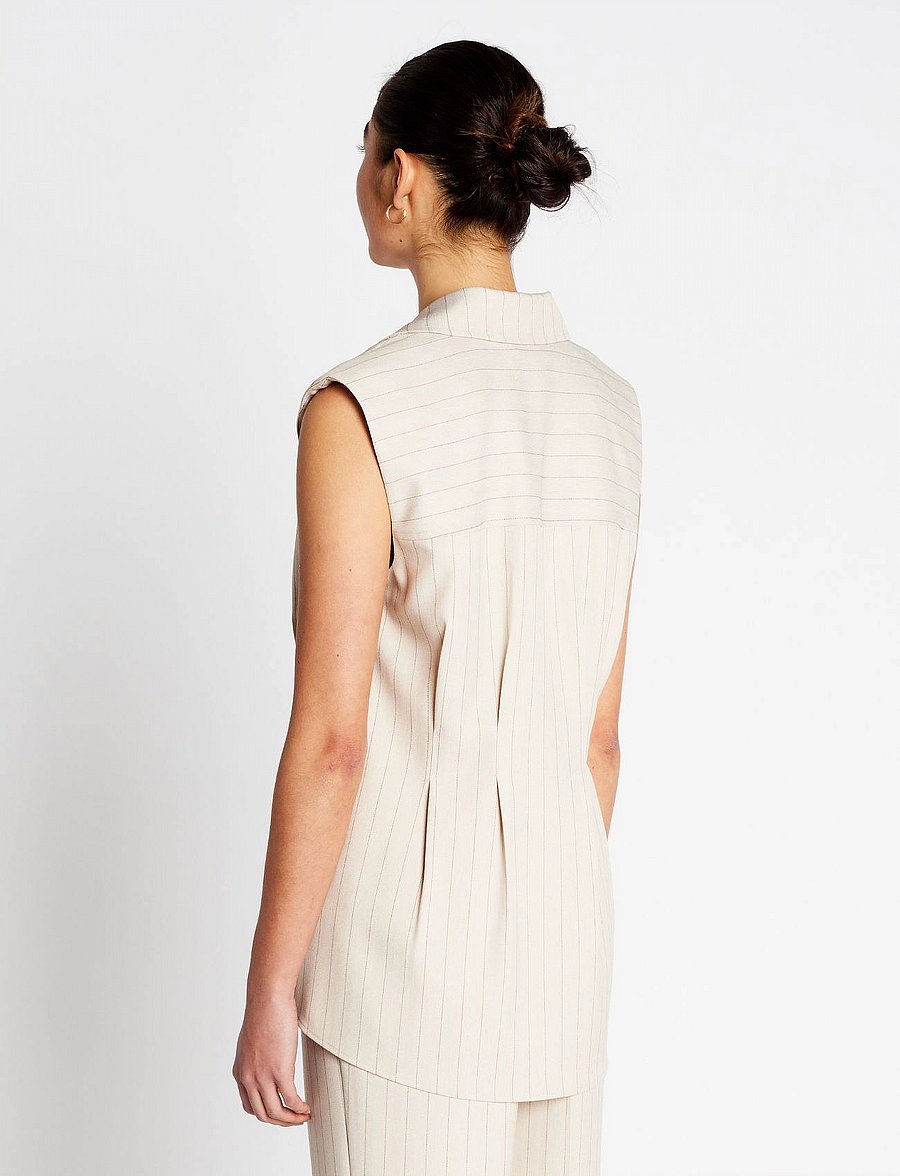 Bruuns Bazaar - ApricotBBUrwa waistcoat - light grey stripes - 3