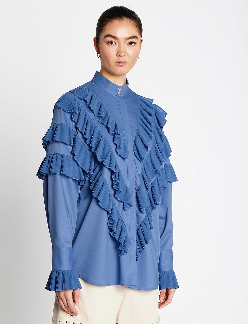 Bruuns Bazaar - CardiniBBTilja shirt - pikkade varrukatega pluusid - cornflower blue - 3