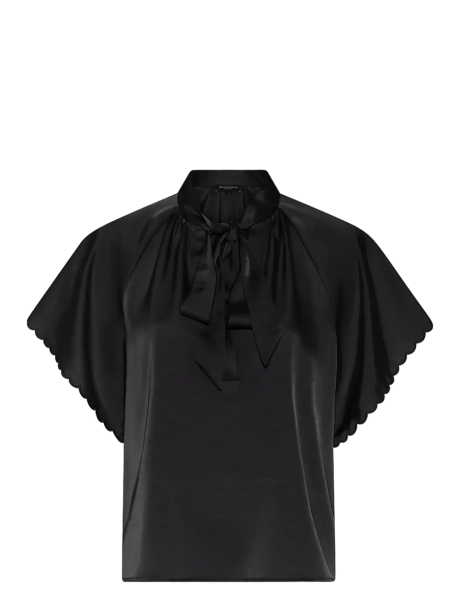 Bruuns Bazaar - BeckiaBBWendi blouse - kurzärmelige blusen - black - 1
