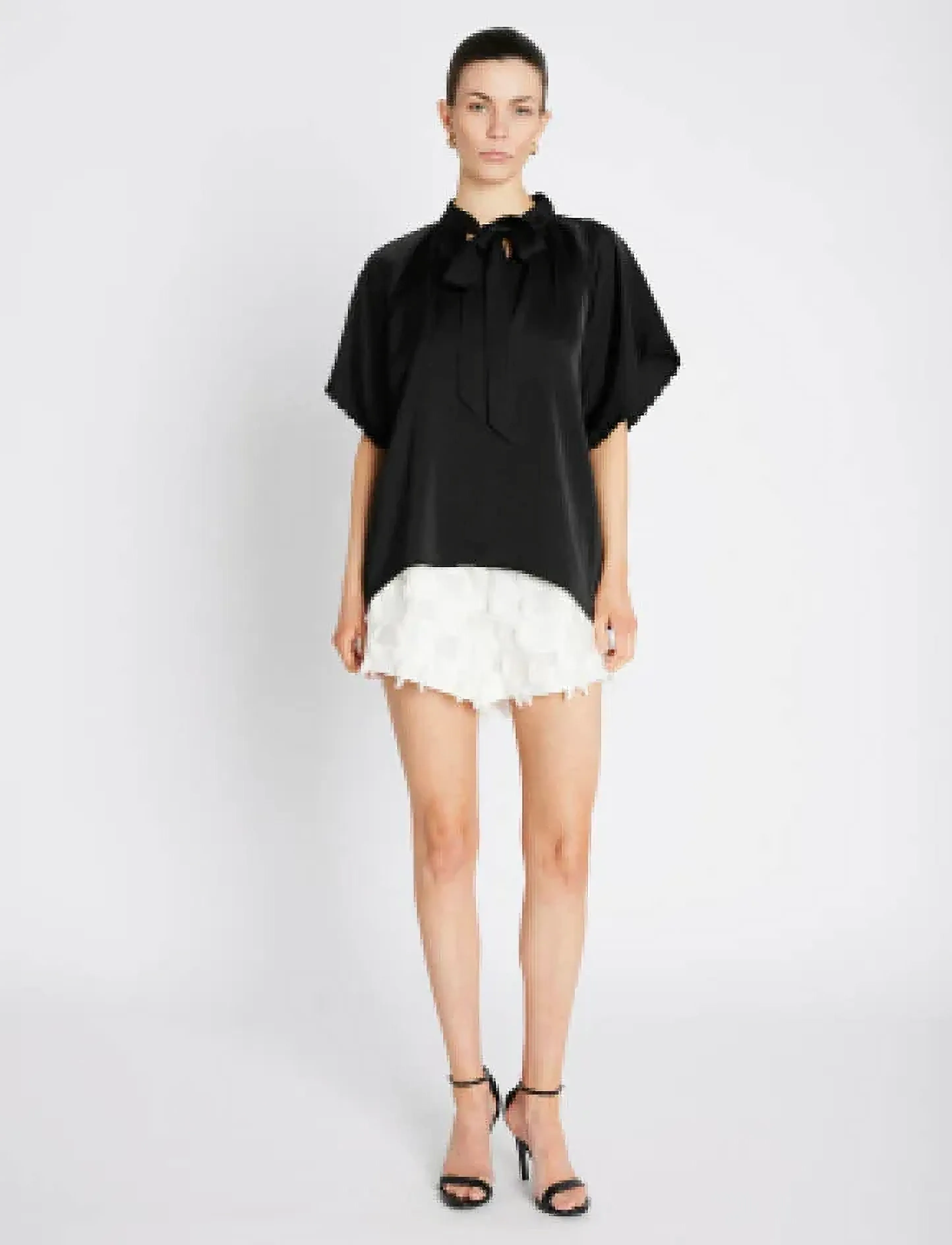 Bruuns Bazaar Beckiabbwendi Blouse, 36, Black, Bluser > Kortærmede, Dame