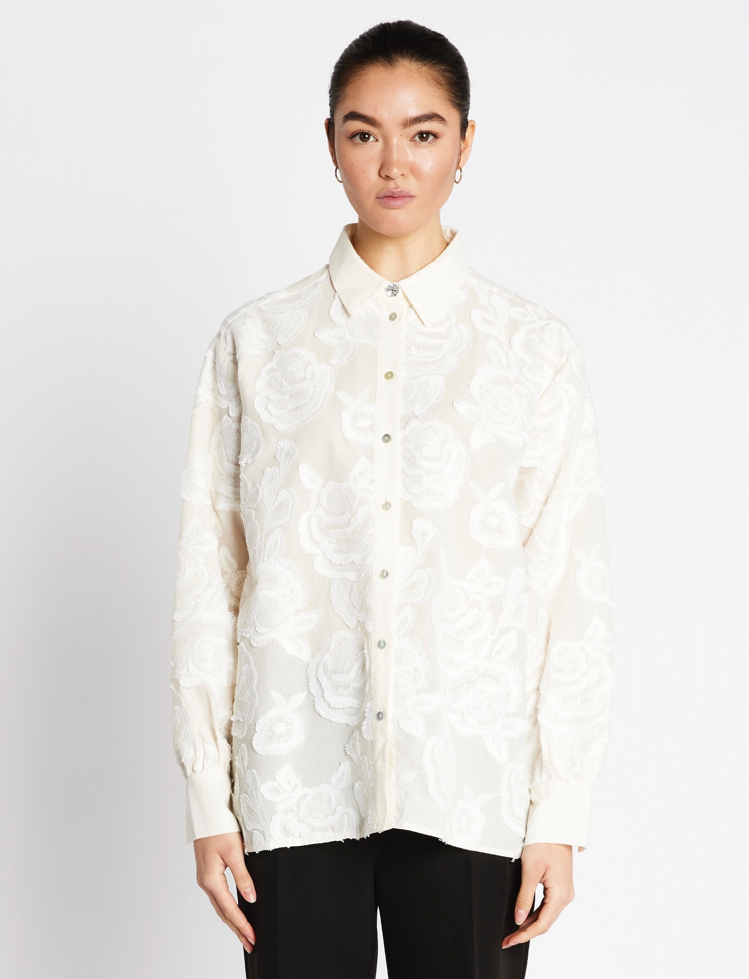 Bruuns Bazaar - CalamusBBFelina shirt - langärmlige hemden - white - 0