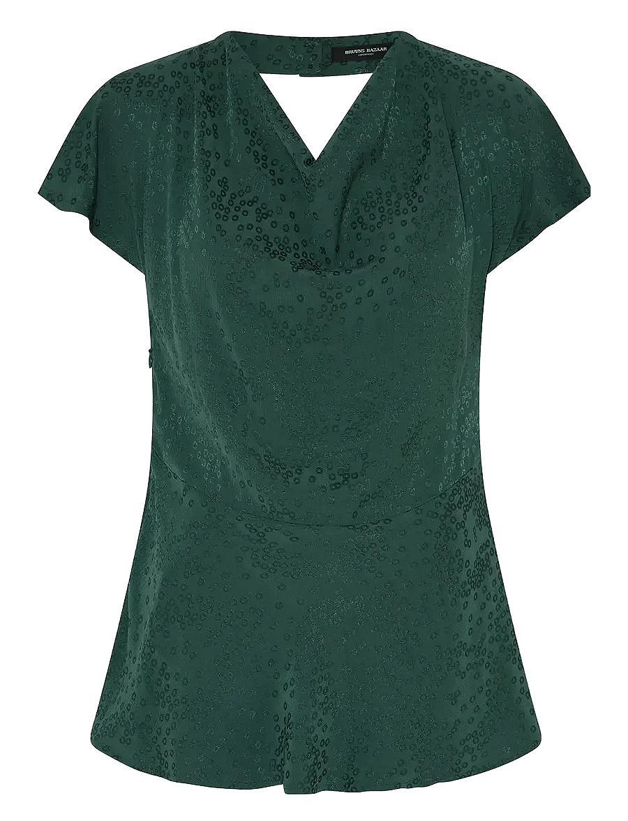 Bruuns Bazaar - BacopaBBZimoni blouse - kurzärmelige blusen - pineneedle - 0