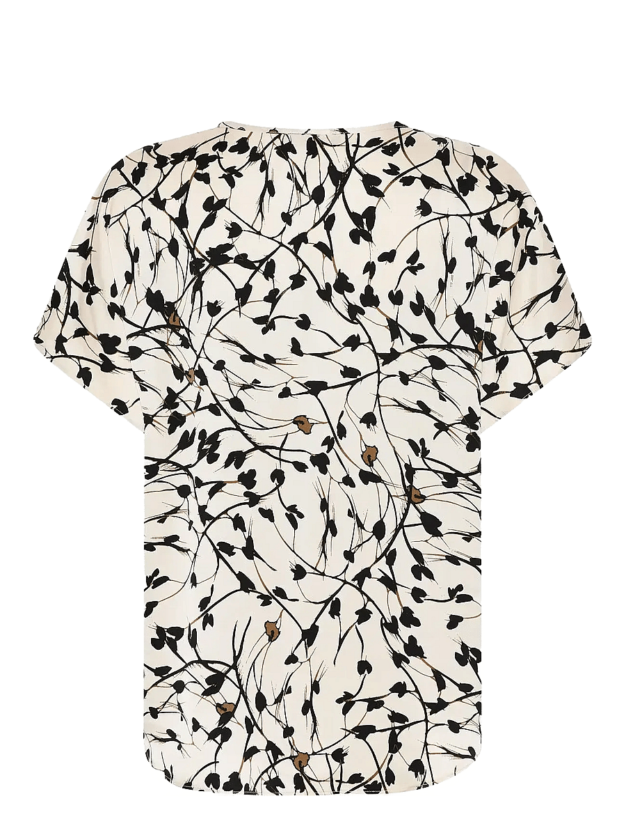 Bruuns Bazaar - FloretBBPhina blouse - kurzärmelige blusen - white cream aop - 1