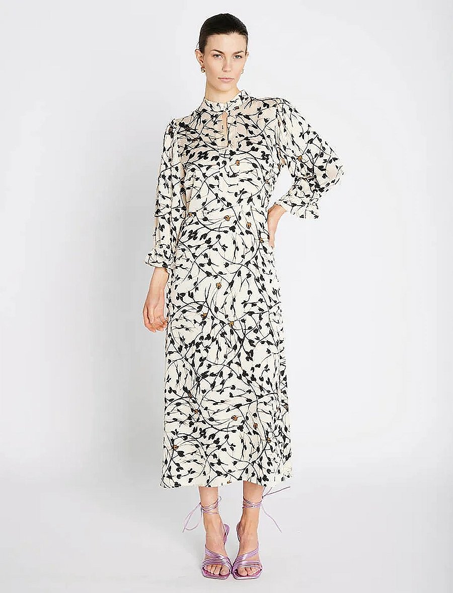 Bruuns Bazaar - FloretBBClarene dress - sukienki koktajlowe - white cream aop - 0