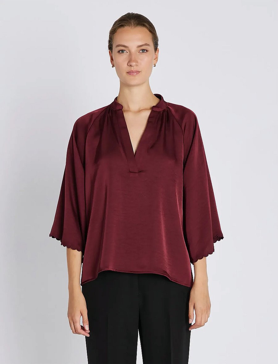 Bruuns Bazaar - BeckiaBBWinny blouse - langerma blússur - burgundy - 0