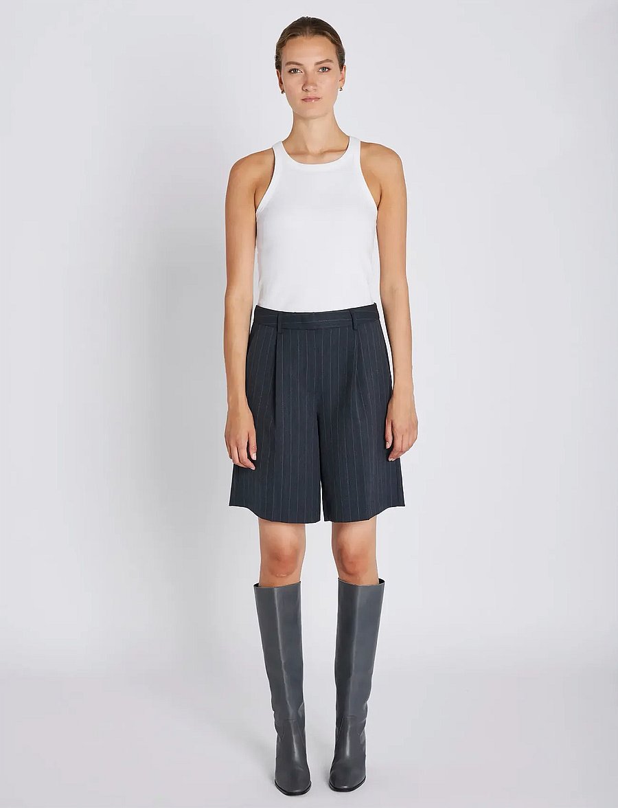 Bruuns Bazaar - ApricotBBWinni shorts - rennot shortsit - herringbone blue pin stripe - 0