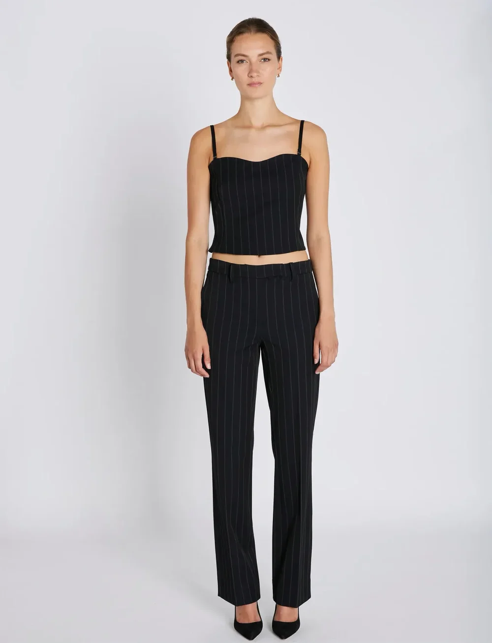 Bruuns Bazaar - HydrangeaBBCigga pants - puvunhousut - black pinstripe - 0