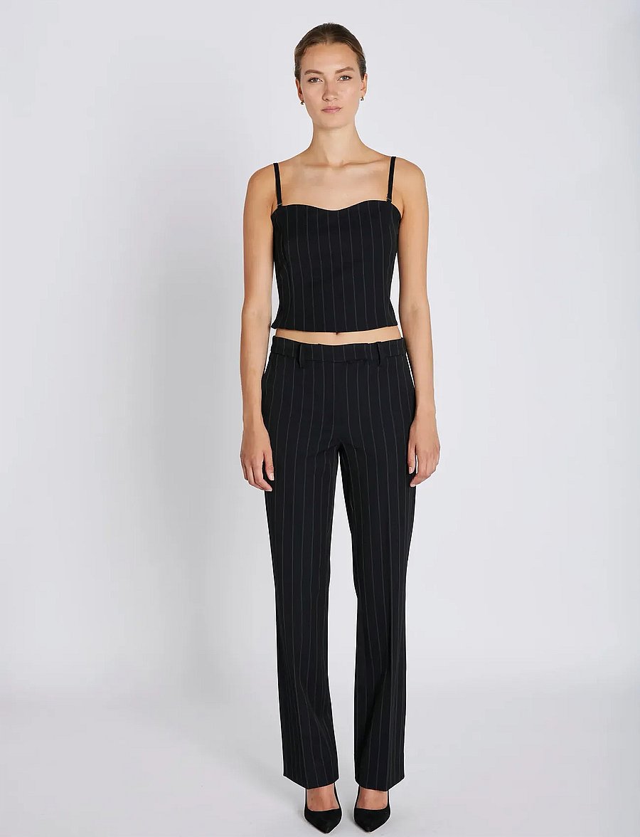 Bruuns Bazaar - HydrangeaBBCigga pants - anzugshosen - black pinstripe - 0
