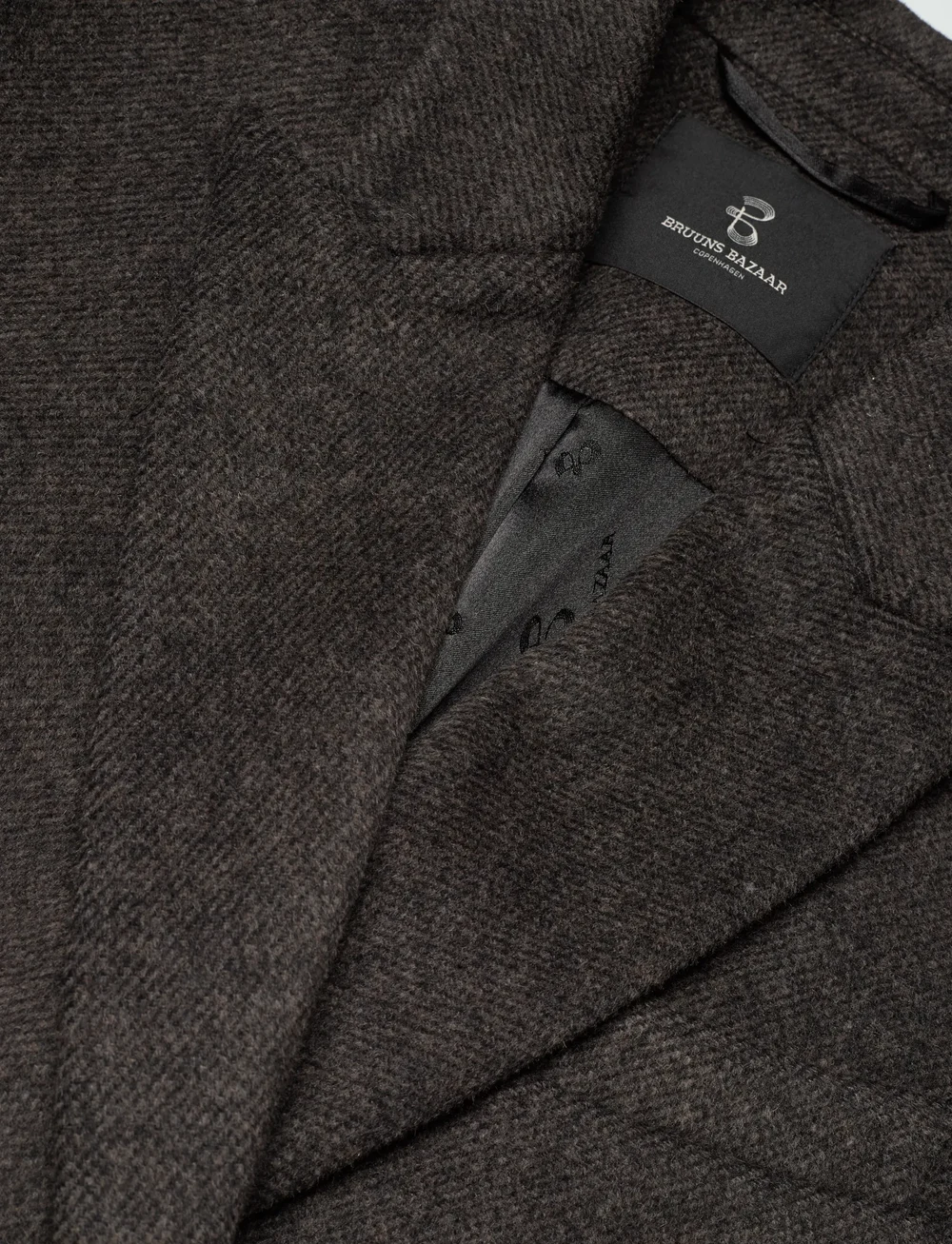 Bruuns Bazaar - FallopiaBBAbellas coat - ullkappor - dark grey melange - 2