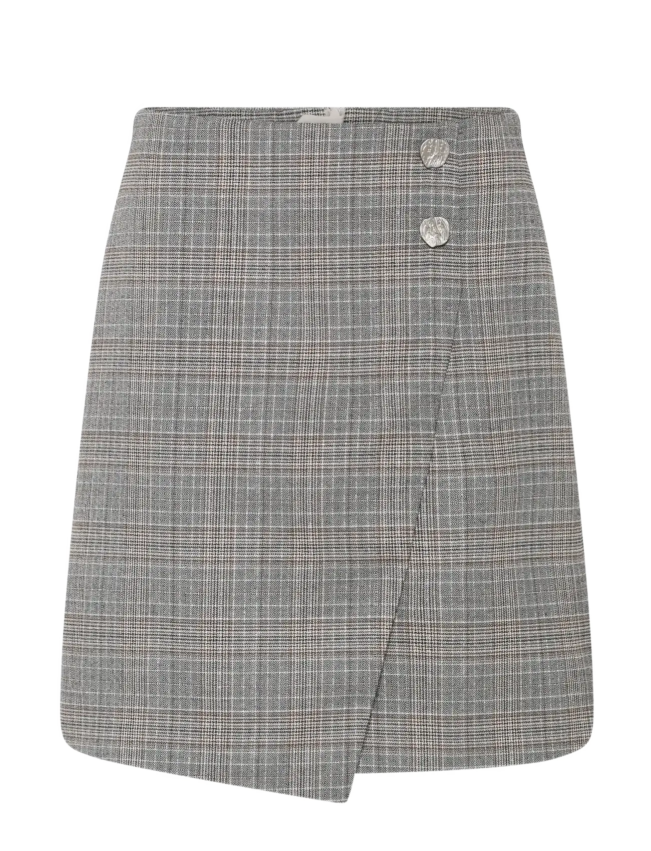 Bruuns Bazaar IpomoeaBBMaina skirt - Slå-om-nederdele - BROWN CHECK / grey