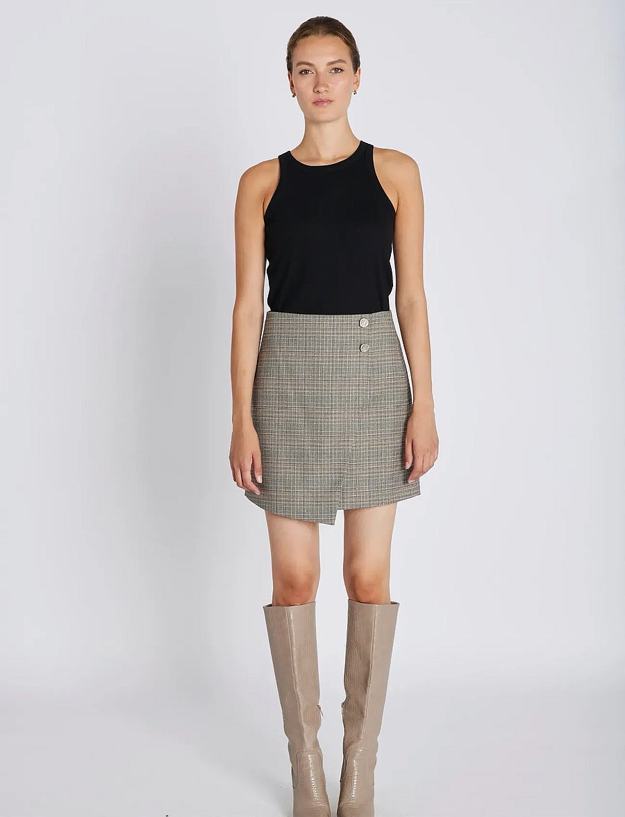 Bruuns Bazaar - IpomoeaBBMaina skirt - omlottkjolar - brown check - 0